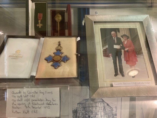 The CBE belonging to Ray Owen and OBE belonging to Violet Owen